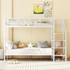 Twin Over Full Bunk Bed, Bunk Bed With Wardrobe, Lateral Storage Ladder, Solid Slates, Multi Functional Bunk Bed For Dormitory, Bedroom - 2 of 4