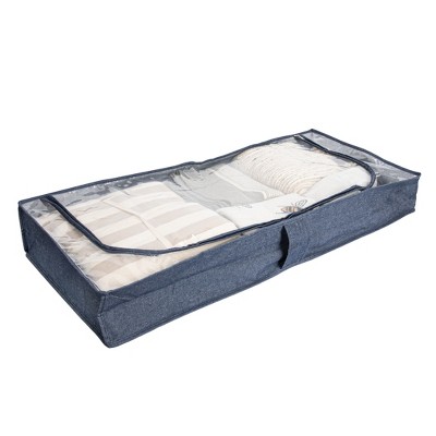 Underbed Storage Bag with Zipper and Transparent Top