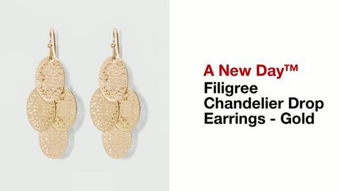 Filigree Chandelier Drop Earrings - A New Day&#8482; Gold, 2 of 9, play video
