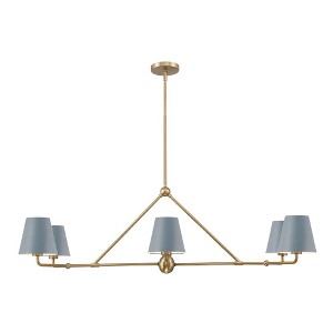 Crystorama Lighting Xavier 6 - Light Chandelier in  Vibrant Gold/Blue - 1 of 4