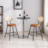 GlasFlength Dining Sets, Mid-Century Modern Bar Stool Set of 4 for Kitchen, Bar, Counyer, Brown, 16.1"*16.1"*36.8" - 3 of 4