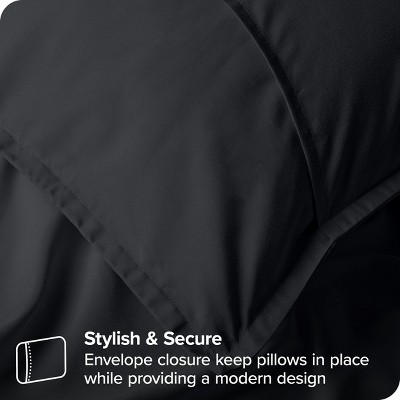 Ultra-Soft Black Microfiber Euro Pillow Sham Set