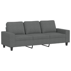 vidaXL 3-Seater Sofa in Dark Gray - 70.9" Wide, Upholstered in Polyester Fabric, Modern Style for Living Room, Lounge, Office - 1 of 4