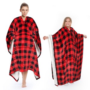 Tirrinia Fleece Wearable Blanket Super Soft Comfy Plush Fleece  for Women Men Throw Wrap Cover Indoors or Outdoors , 55''x 80'' - 1 of 4