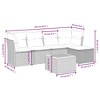 vidaXL Patio Sofa Set with Cushions Outdoor Furniture 6 Piece Poly Rattan - Black and Cream without Storage - 4 of 4