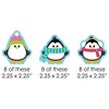 Big Dot of Happiness Holly Jolly Penguin Paper Straw Decor - Holiday & Christmas Striped Decorative Straws - Set of 24 - 2 of 4