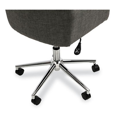 Gray Fabric Mid-Century Modern Task Chair with Chrome Base