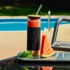 Le'raze 20oz Glass Water Bottle Tumbler Cup with Glass Straw, Bamboo Lid & Base + Protective Silicone Sleeve - BPA Free - Black - 4 of 4
