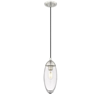 Arden Brushed Nickel Teardrop Glass Pendant Light