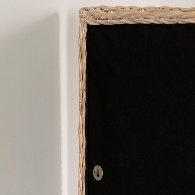 Queen White Washed Rattan Handcrafted Headboard