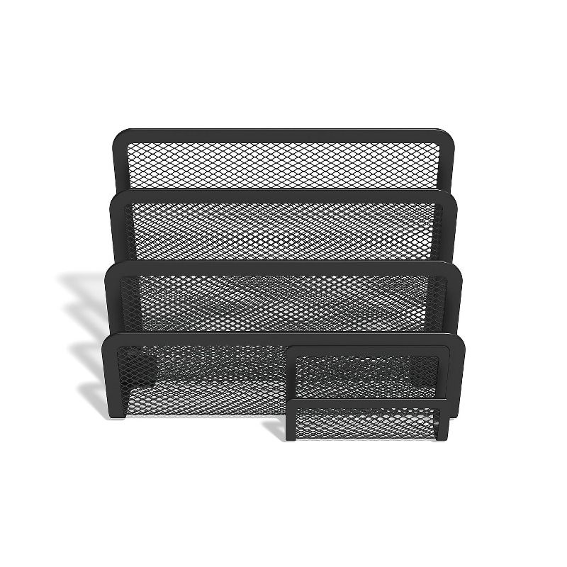 TRU RED 4 Compartment Wire Mesh Letter Holder Matte Blk TR57562-CC, 1 of 5