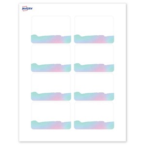 Avery Adhesive Name Tags, Watercolors Design, 2-1/3" x 3-3/8", 80ct - 1 of 4