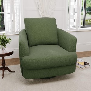 TiramisuBest Swivel Accent Chair,360 Upholstered Bucket Chairs,Comfy Swivel Chair,Sofa Reading Chair for Living,Bedroom,Green - 1 of 4