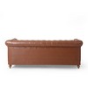 78.75" Rolled Arms 3-Seat Sofa with Wooden Legs and Pull-Tab Backrest for Living Room or Bedroom - 3 of 4