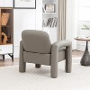 SEYNAR Modern PU Leather Accent Chair with Tubular Multifunctional Legs for Living Room - 4 of 4