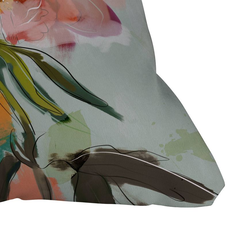 Lunetricotee Peonies Abstract Floral Square Throw Pillow - Deny Designs, 4 of 6