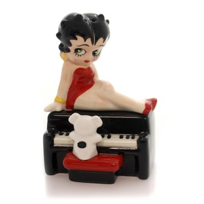 Betty Boop 4.5" Betty On Piano Salt & Pepper Magnetic Pudgy  -  Salt And Pepper Shaker Sets