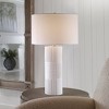 Uttermost Patchwork Table Lamp – 27.5"H White Ceramic with Linear Ridges & Brushed Nickel Accents - 2 of 4