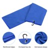 Unique Bargains Super Absorbent Waffle Pattern Tri-Fold Microfiber Golf Towels with D Clips - 4 of 4