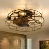 Airsurfer 19" Caged Enclosed Low Profile Ceiling Fan with Lights and Remote Control - 2 of 4