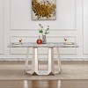 Modern 70'' Faux Marble Dining Table with Silver Stainless Steel Base, Large Rectangular High Gloss Table for Kitchen or Dining Room – The Pop Home - 2 of 4