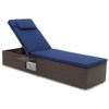 Costway 1/2 PCS Patio Chaise Lounge with 6-level Backrest Comfy Seat Cushion & Headrest Backyard Navy - 2 of 4