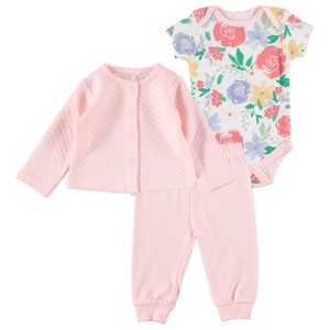 Chick Pea Baby Girl Clothes Cardigan Newborn Dress Up set - 1 of 3