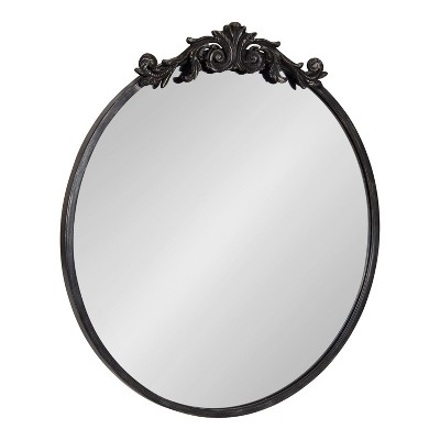 Kate and Laurel Arendahl Metal Round Mirror, 24" Diameter, Black