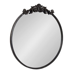 Kate and Laurel Arendahl Metal Round Mirror, 24" Diameter, Black - 1 of 4
