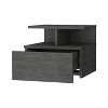 Grungis Modern Floating Wood Nightstands with 1 Drawer,Wall Mounted Nightstands with 2-Tier Shelf for Living Room,Bedroom - 2 of 4