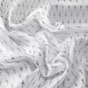 Kate Aurora Elegant "Raindrop" Silver Metallic Foil White Jacquard Fabric Shower Curtain - Standard Size - 4 of 4