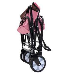 CAVINAS Collapsible Foldable Wagon Cart with Strapping System, Shopping Cart with All-Terrain Wheels Beach Wagon, Utility Cart for Camping - 1 of 4