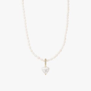 Bearfruit Jewelry Hope Cultured Pearl Necklace with Heart Shaped Charm Pendant - 1 of 4