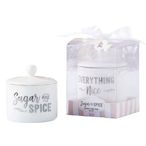 Kate Aspen Sugar, Spice and Everything Nice Ceramic Sugar Bowl, (Set of 4) | 23264WT - 1 of 4