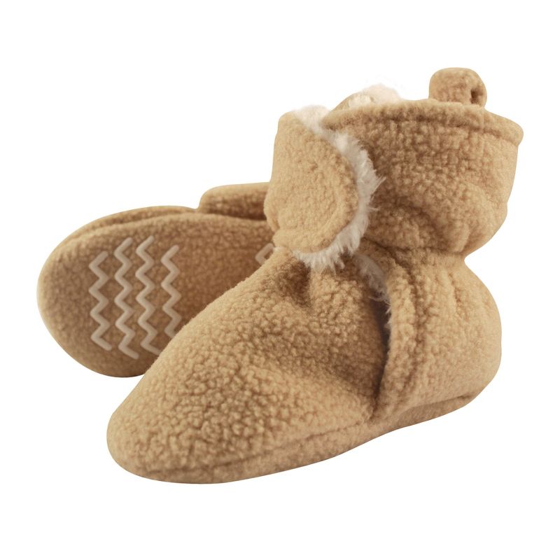 Hudson Baby Baby and Toddler Cozy Fleece and Faux Shearling Booties, Tan, 1 of 3