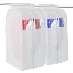 Stockroom Plus 2 Pack White Garment Bag Covers, Zippered Closet Bags for Clothes, Large, 20 x 24 x 54 In - 1 of 4