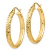 Black Bow Jewelry 3.5mm, 14k Yellow Gold Diamond-cut Hoops, 28mm (1 1/10 Inch) - 2 of 4