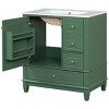 30" Bathroom Vanity with Sink, Modern Under Sink Cabinet with 1 Door, Shelf and 3 Soft-Close Drawers for Bathroom or Powder Room – Cuddlewood - 3 of 4