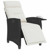 vidaXL Reclining Patio Chair Set - Black Poly Rattan Outdoor Lounger with Adjustable Backrest/Footrest - 4 of 4