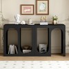 TiramisuBest Geometric Console Table,Solid Pine Legs, Modern Entryway Table for Hallway, Living Room, or Bedroom (Dark Gray) - 2 of 4