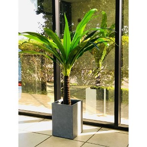 19" Square Concrete/Fiberglass Modern Elegant Bowl Indoor/Outdoor Planter Slate Gray - Rosemead Home & Garden, Inc. - 1 of 4