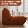SYFERLORY Armless 2-Seat Togo Two Seater Large Bean Bag Sofa，Orange - 4 of 4