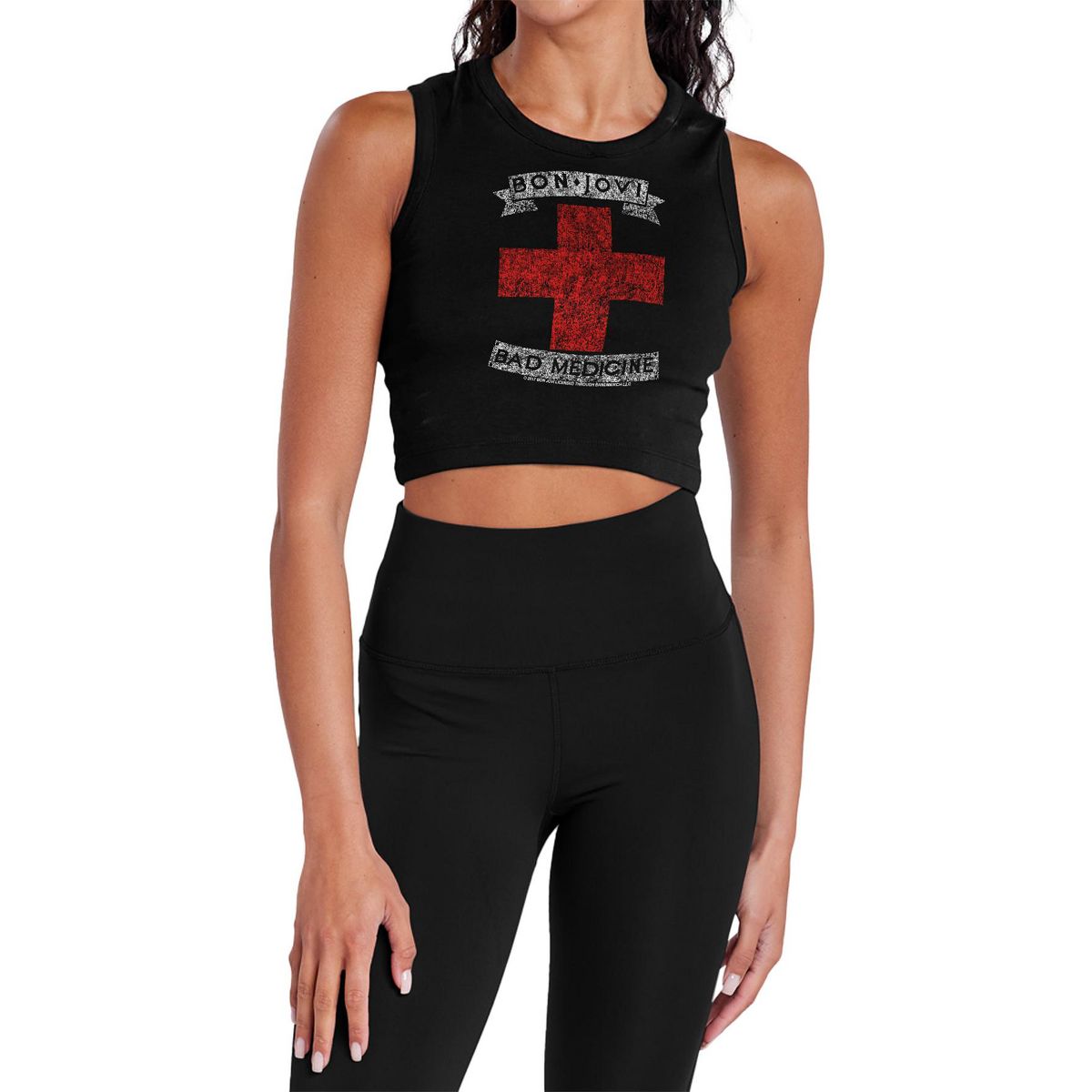 Women's Bon Jovibad Medicine Sleeveless Crop Top Tank