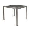 Gulches 35" Outdoor Square Dining Table, Anodized Aluminum Frame with Faux Wood Wicker Top, Silver/Gray, Weather-Resistant - 2 of 4
