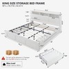 SinCiDo Modern King Size Bed Frame w/ 50" Tall Storage Headboard, Charging Station & LED Light, Curved Profile Design, Noiseless, No Box Spring Needed - 2 of 4