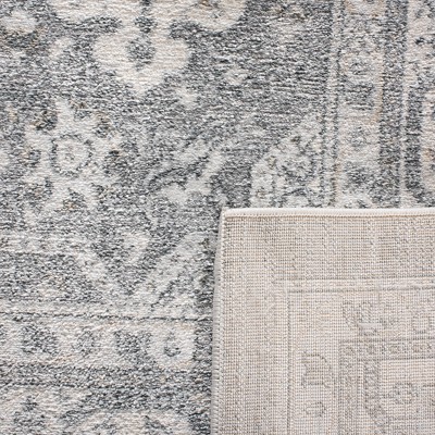 Isabella 4' Square Grey and Cream Synthetic Oriental Rug