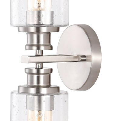 Nickel Cylinder 2-Light LED Vanity Wall Sconce