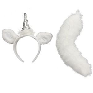 HalloweenCostumes.com One Size Fits Most  Women  Unicorn Headband and Tail, White - 1 of 1