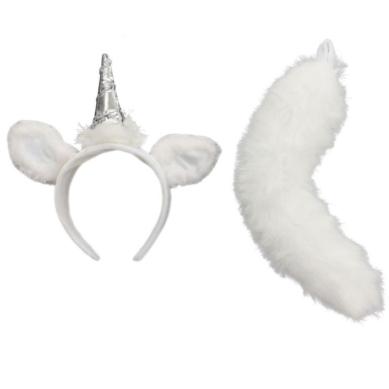 HalloweenCostumes.com One Size Fits Most  Women  Unicorn Headband and Tail, White, 1 of 2