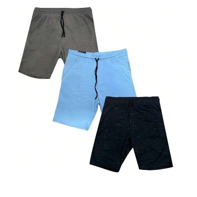 Men's 3 Pack Fleece Interlock Basic Shorts Ultra Soft